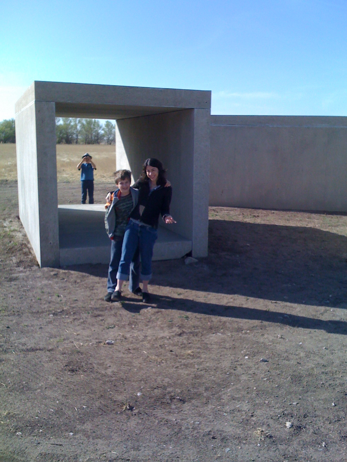 Nell and the boys with Donald Judd