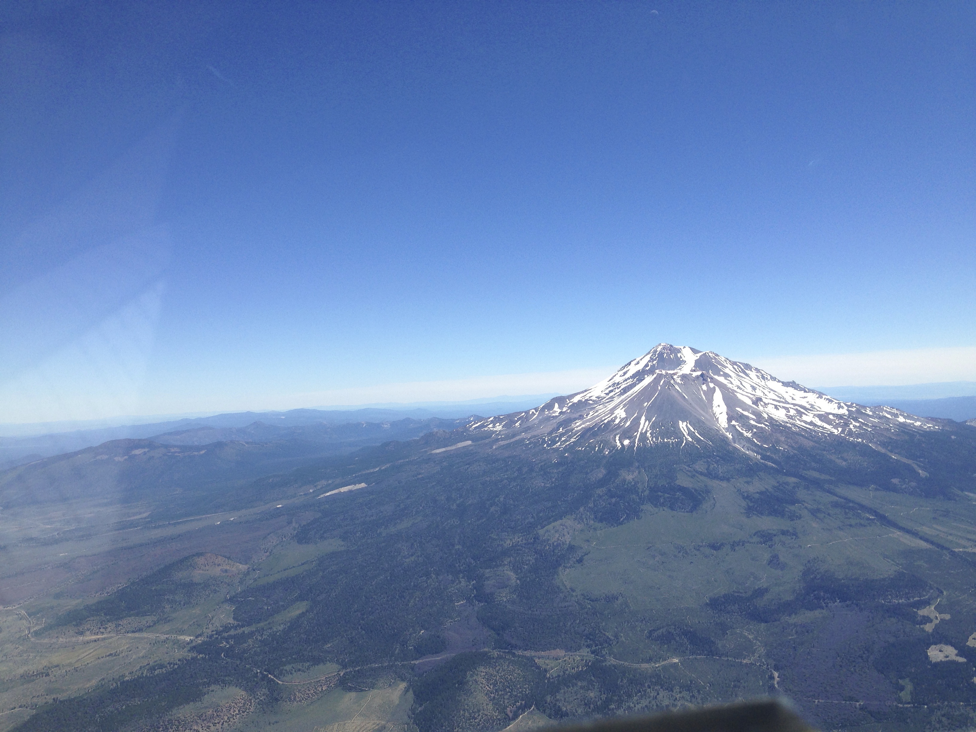 Mount Shasta on the flight from Medford, Oregon to Napa, California